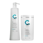 Amávia Restore Premium Reconstrução E Cauterização shampoo litro + máscara 1kg