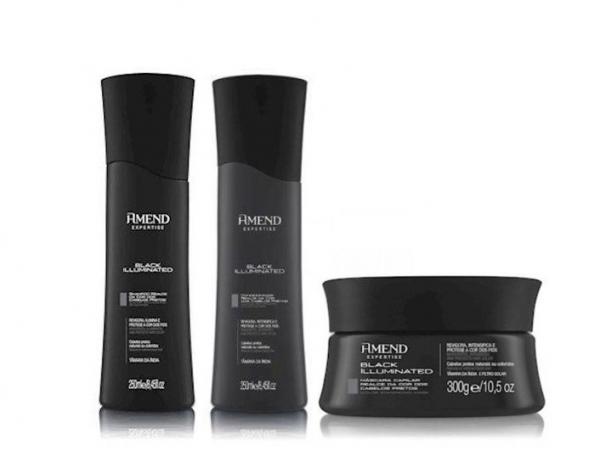 Amend Realce da Cor Black Illuminated Shampoo + Condicionador 250ml + Mascara 300g