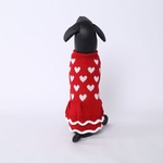 Teste padrão do coração amor Red Dog Teddy camisola Dresss para o Ano Novo festiva do Natal Roupa Pet