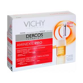 Ampola de Tratamento Vichy Antiqueda Dercos Aminexil Pro para Mulheres - 12 Unidades