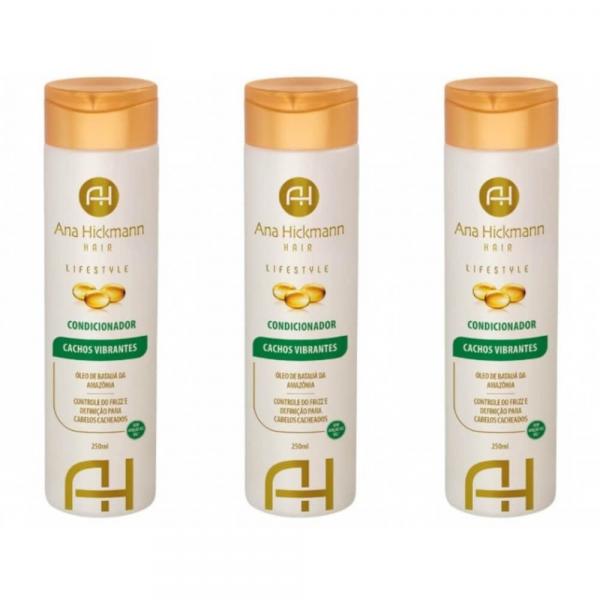 Ana Hickmann Hair Lifestyle Cachos Vibrantes Condicionador 250ml (Kit C/03)