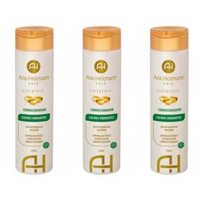 Ana Hickmann Hair Lifestyle Cachos Vibrantes Condicionador 250ml - Kit com 03