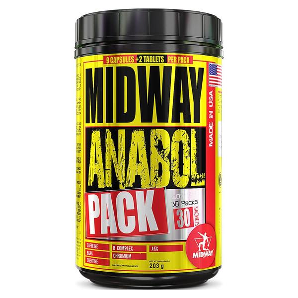 Anabol Pack - Pré Treino Completo com Cafeína, Aminoácidos, Vitaminas e Minerais - Midway USA