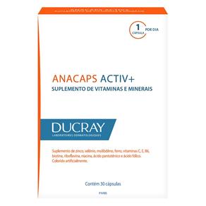 Anacaps Activ+ Ducray - Suplemento de Vitaminas e Minerais 30 Caps - Sem Sabor - 30 Cápsulas