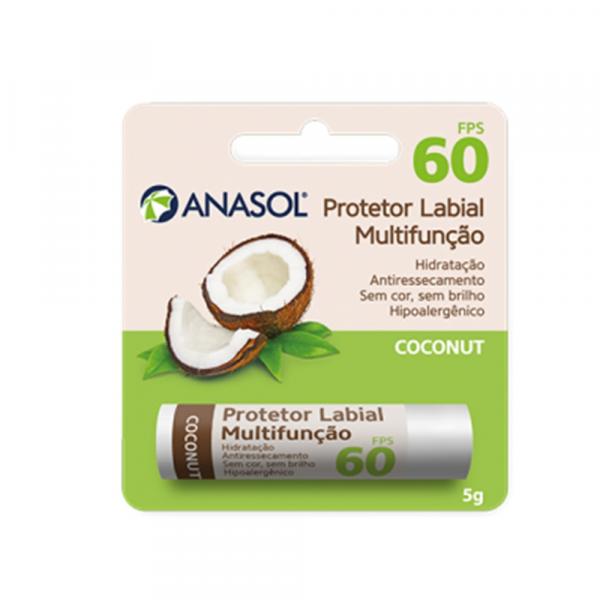 Anasol Protetor Solar Labial FPS 60 Coconut Côco 5 G