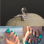 Anéis de dedo do pé boêmio vintage feminino prata antiga pé anel de abertura para as mulheres