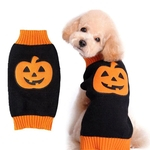 Animais De Estimação Cão Gato Abóbora De Halloween Traje Impresso Camisola Quente Casaco De Malha Vestuário