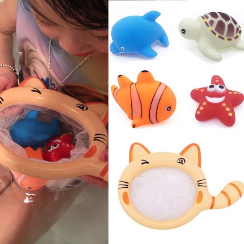 Animais Flutuantes Bathtime Banhos Brinquedos Crianças Net Pesca Pegar Brinquedo do Bebê