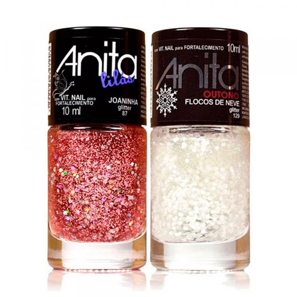 Anita Kit com 2 Esmalte com Glitter - 10ml - Anita Cosméticos