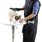 Anti cabelo vara nylon impermeável Grooming avental com bolso para Cão Limpeza Cat