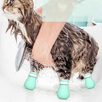 Anti-Cat Scratch P¨¦ Cal?ados capas de Silicone Pet Garras para banho Barbear 4PC