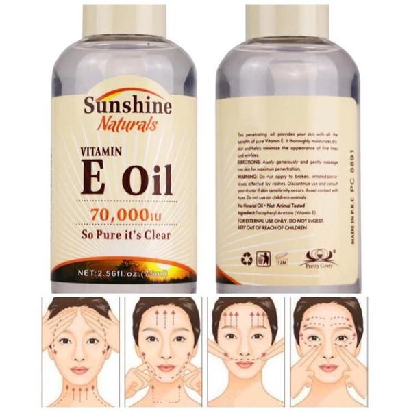 Anti Envelhecimento Rugas Ácido Hialurônico + Vitamina E 70000iu 75ml Oleo Sunshine Naturals