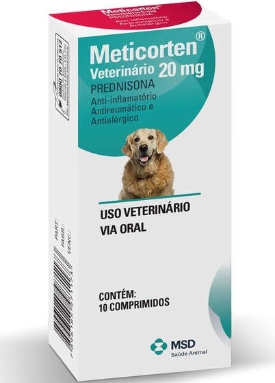 Anti-inflamatório Meticorten Vet 20mg - 10 Comprimidos - Msd