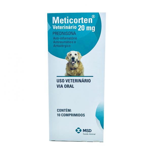 Anti-Inflamatório MSD Meticorten Vet 20mg - 10 Comprimidos