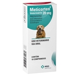 Anti-Inflamatório MSD Meticorten Vet de 10 Comprimidos - 20 mg
