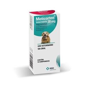 Anti-Inflamatório para Cães Meticorten Msd 20Mg 10 Comprimidos