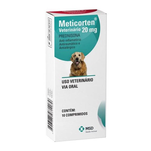 Anti-inflamatório para Cães Meticorten MSD 20mg 10 Comprimidos