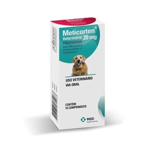 Anti-inflamatório para Cães Meticorten Msd 20mg 10 Comprimidos