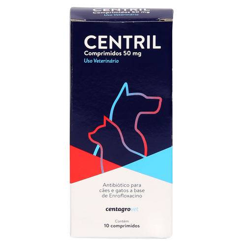 Antibiótico Centril Centagro 50mg C/ 10 Comprimidos