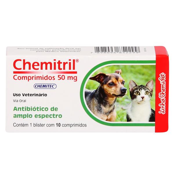 Antibiótico Chemitril Chemitec 50mg C/ 10 Comprimidos