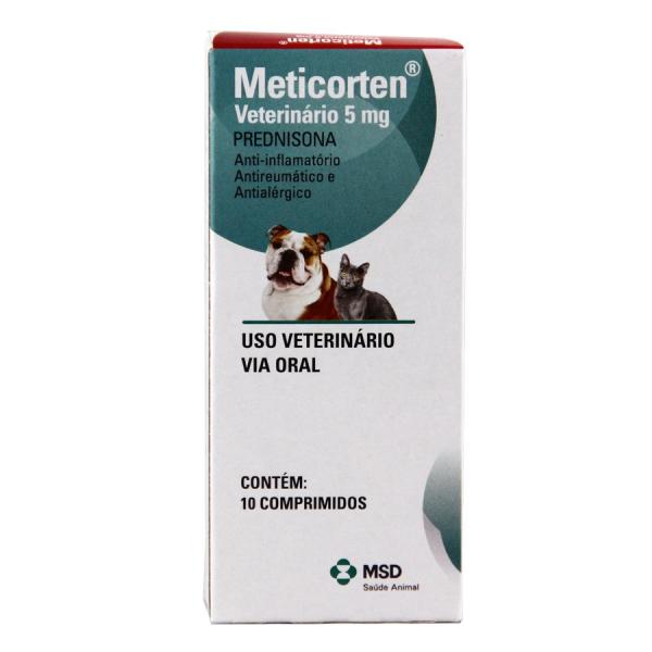 AntiInflamatório Msd Meticorten Vet de 10 Comprimidos 5 Mg