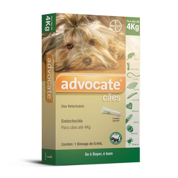 Antipulgas Advocate para Cães de Até 4kg 0,4ml - Bayer Pet / Advocate