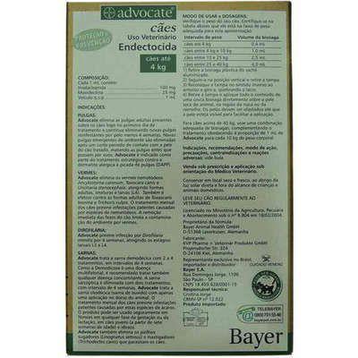 Antipulgas Bayer Advocate para Cães Até 4 Kg - 0,4 ML