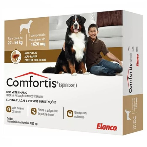 Antipulgas Comfortis 1620mg para Cães de 27 a 54kg - 1 Comprimido