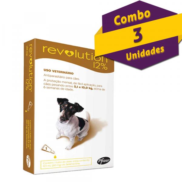 Antipulgas e Anticarrapatos Revolution 12 Combo para Cães de 5 a 10 Kg