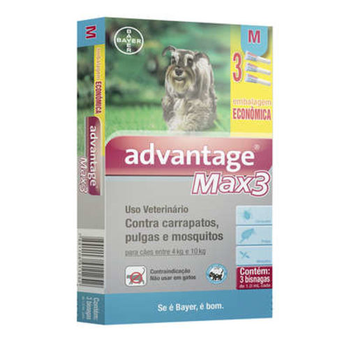 Antipulgas e Carrapatos Bayer Advantage Max3 - Cães de 4 a 10 Kg