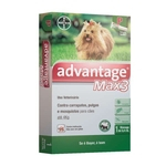 Antipulgas e Carrapatos Bayer Advantage MAX3 com 0,4 mL para Cães Até 4 Kg - 1 Bisnagas
