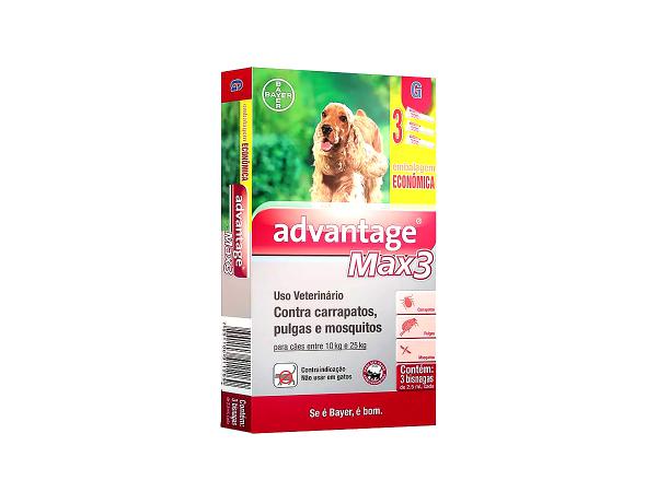Antipulgas e Carrapatos Bayer Advantage MAX3 para Cães de 10 a 25 Kg Combo