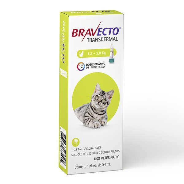 Antipulgas e Carrapatos Bravecto Transdermal para Gatos de 1,2 a 2,8Kg - Msd