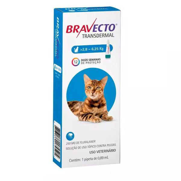 Antipulgas e Carrapatos Bravecto Transdermal para Gatos de 2,8 a 6,25kg - Msd