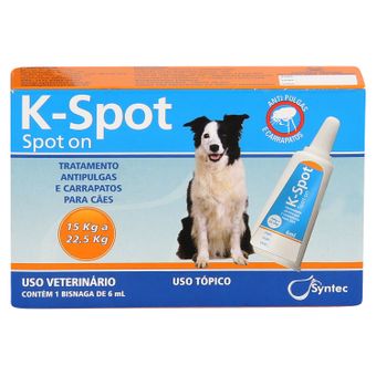 Antipulgas e Carrapatos K-Spot Syntec 6ml C/ 1 Bisnaga - Cães de 15 a 22,5kg