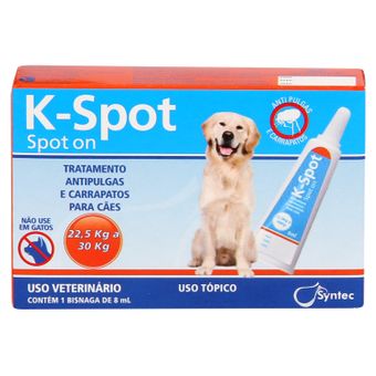 Antipulgas e Carrapatos K-Spot Syntec 8ml C/ 1 Bisnaga - Cães de 22,5 a 30kg