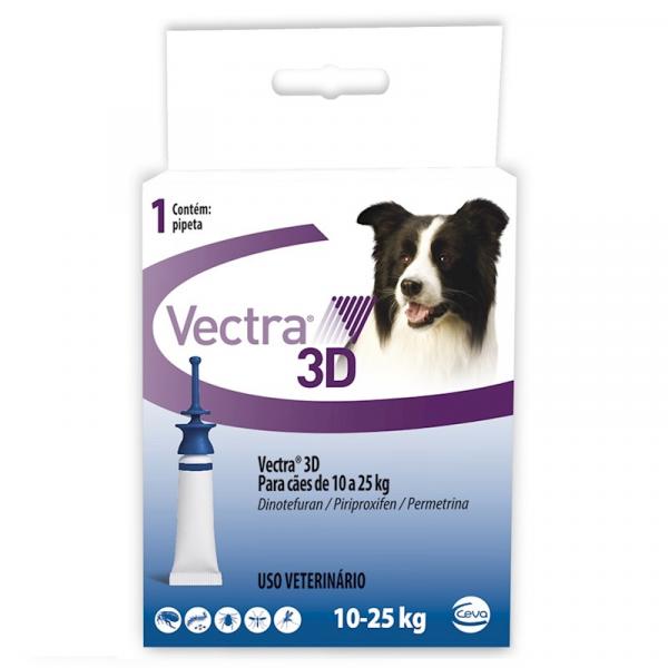 Antipulgas e Carrapatos Vectra 3d - Cães de 10 a 25 Kg (1 Pipeta) - Ceva