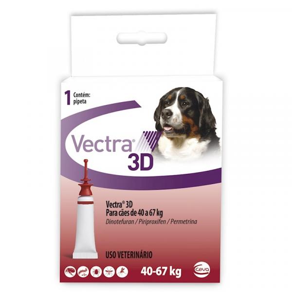 Antipulgas e Carrapatos Vectra 3d - Cães de 40 a 67 Kg (1 Pipeta) - Ceva