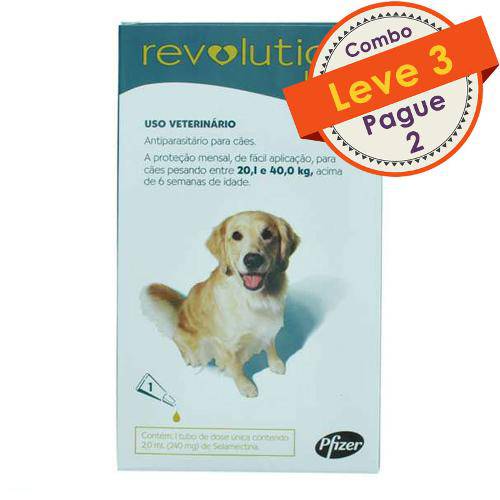Antipulgas e Carrapatos Zoetis Revolution 12 Combo para Cães de 20 a 40 Kg