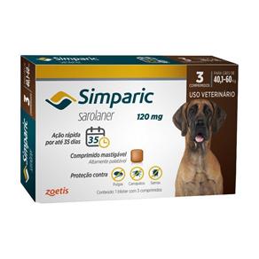 Antipulgas Zoetis Simparic 120 Mg para Cães 40,1 a 60 Kg