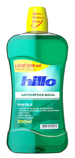 Antisséptico Bucal Hillo Hortelã Leve 500ml Pague 350ml