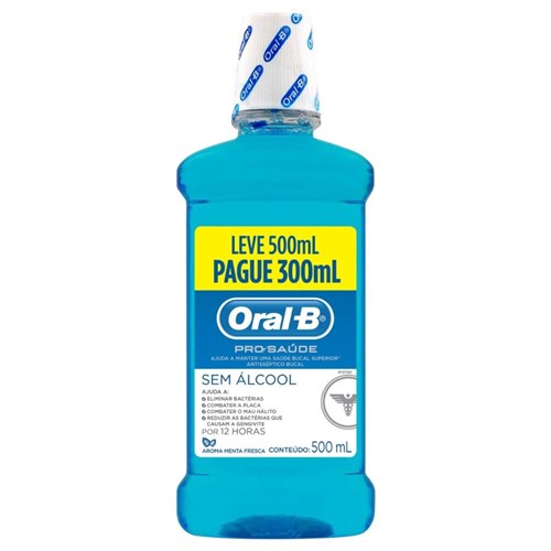 Antisséptico Bucal Oral-B Pro Saúde Leve 500Ml Pague 300Ml