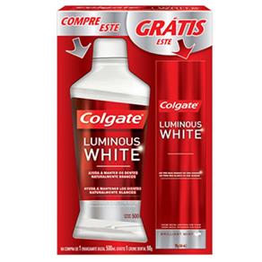 Antisséptico Bucal Plax Luminous White + Creme Dental Luminous White 90g - Colgate