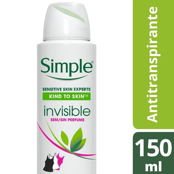 Antitranspirante Aerosol Invisible Simple 150ml