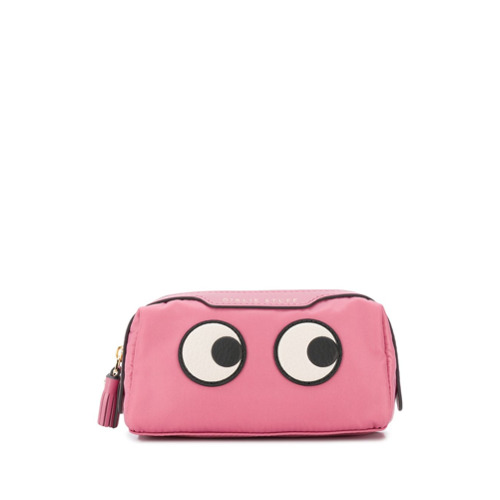 Anya Hindmarch Necessaire com Patch Eye - Rosa