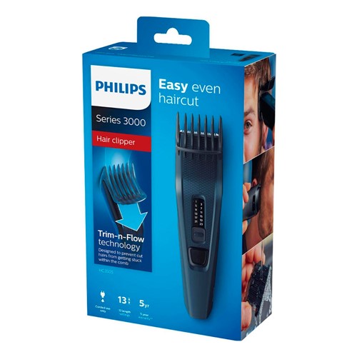 Aparador de Cabelo Philips Serie 300 Hair Clipper HC3505/15 com 1 Unidade