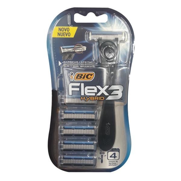 Aparelho de Barbear Bic Flex 3 Hybrid Extra Suave + 5 Cargas