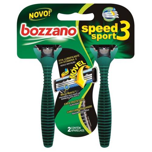 Aparelho de Barbear Bozzano Speed 3 Sport com 2 Unidades