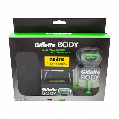 Aparelho de Barbear Gillette Body com 1 Unidade + 2 Cargas + Grátis 1 Porta-Óculos