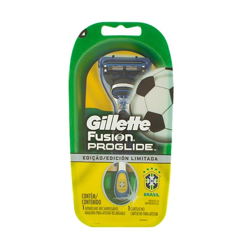 Aparelho de Barbear Gillette Fusion Proglide Brasil Edição Limitada com 1 Unidade + 1 Cartucho